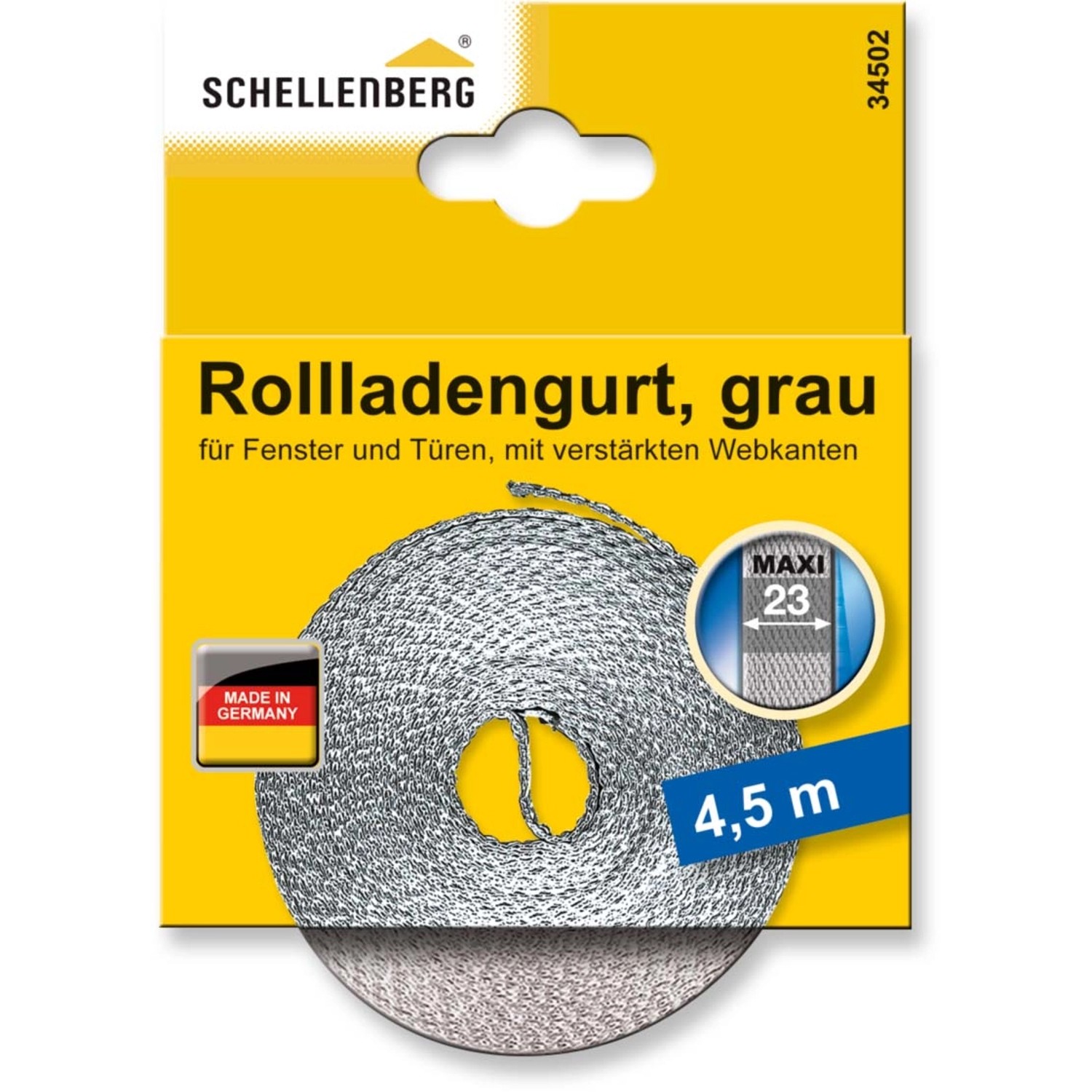 Schellenberg Rollladengurt Maxi 23 mm 4,5 m Grau