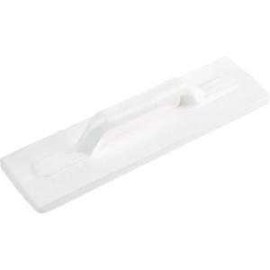 Weißes LUX Reibebrett Classic aus Styropor, 500x140mm, für Maurer- und Fliesenlegerarbeiten.