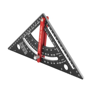 STAHLWERK Winkeldreieck mit Anschlag, metrischer Winkelmesser aus Aluminium für präzise Messungen.