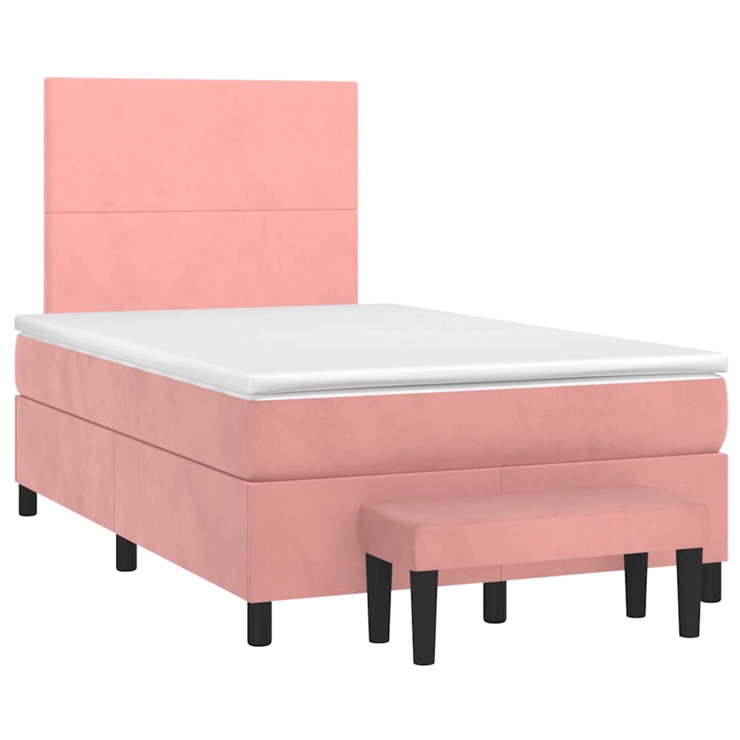 vidaXL Boxspringbett mit Matratze Rosa 120x190 cm Samt 3270462 günstig online kaufen