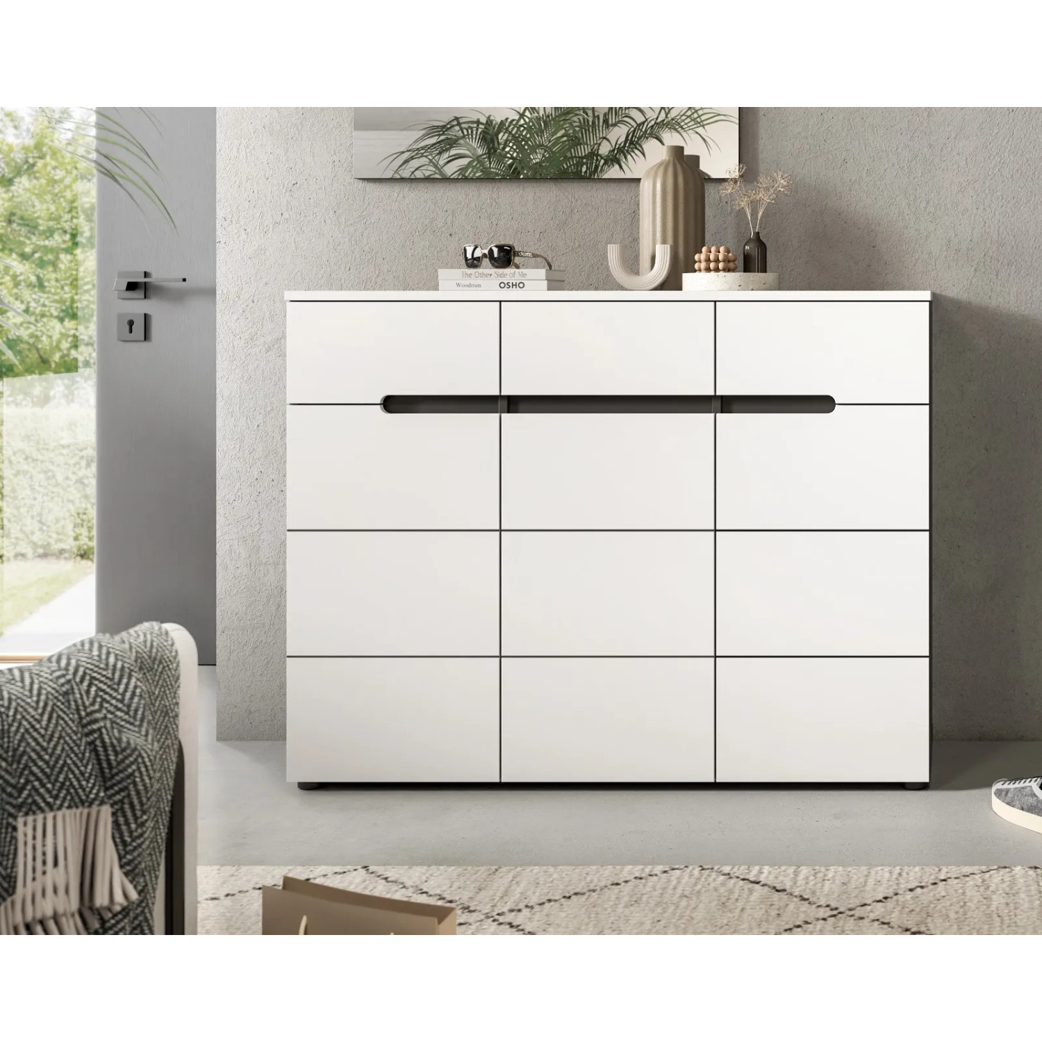 Inn.Furn Schuhkommode in Weiß und Grau 120 cm Cooper_5