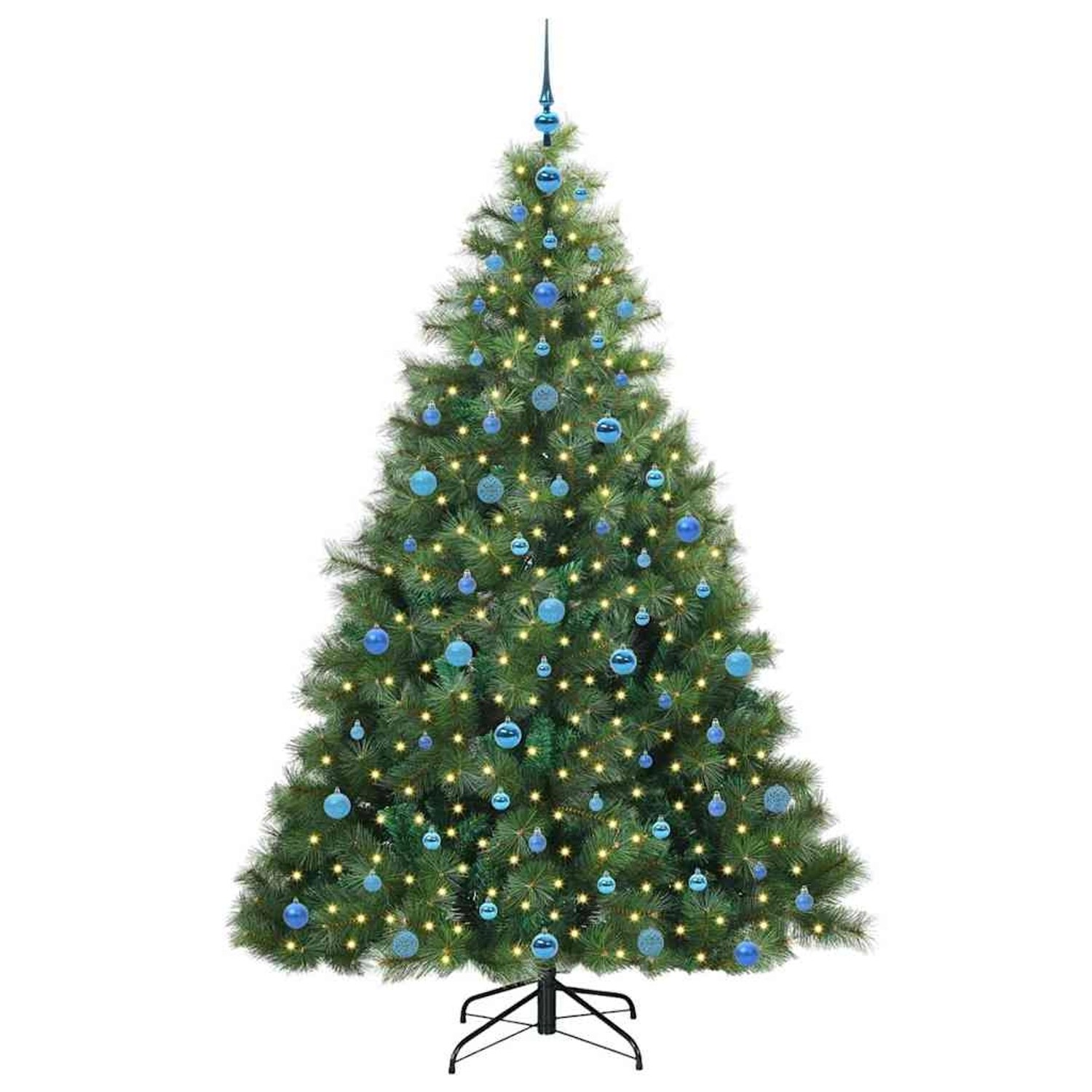 vidaXL Künstlicher Weihnachtsbaum mit 300 LEDs Grün 210 cm PE und PVC 3397803
