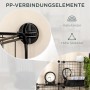 Detailaufnahme: Schwarzes HOMCOM Regalsystem aus Stahldraht mit Verbindungselementen.