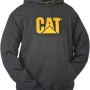 Schwarzer Cat Kapuzenpullover Größe M für Arbeitskleidung mit gelbem Logo.