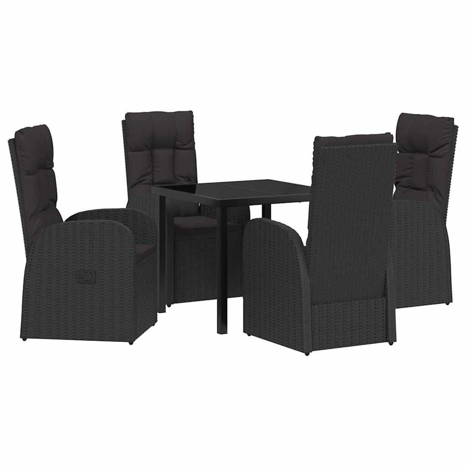 vidaXL Garten Essgruppe mit Kissen 5-Tlg Schwarz Poly Rattan 3379507 günstig online kaufen