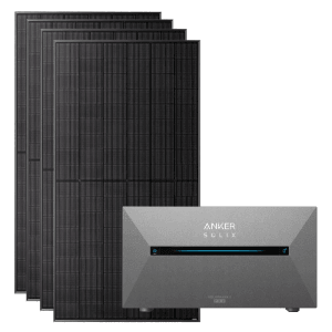 Anker Solix 2000W Balkonkraftwerk mit 4 Solarmodulen und Solarbank 2 Pro.