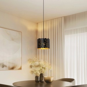 Lindby Pendelleuchte Aralena 10025852 Modern in Schwarz aus Metall 1-flammig E27 Wohnzimmerleuchte