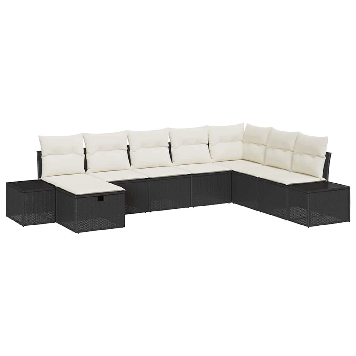 vidaXL Garten-Sofa-Set mit Kissen 8-Tlg Schwarz Poly Rattan 3359426 günstig online kaufen