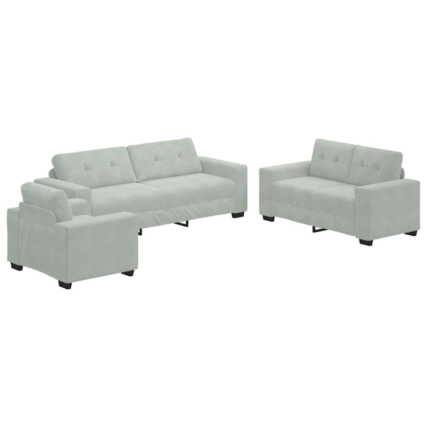 vidaXL Sofa-Set 3-Tlg Grau Samt 3324639 günstig online kaufen