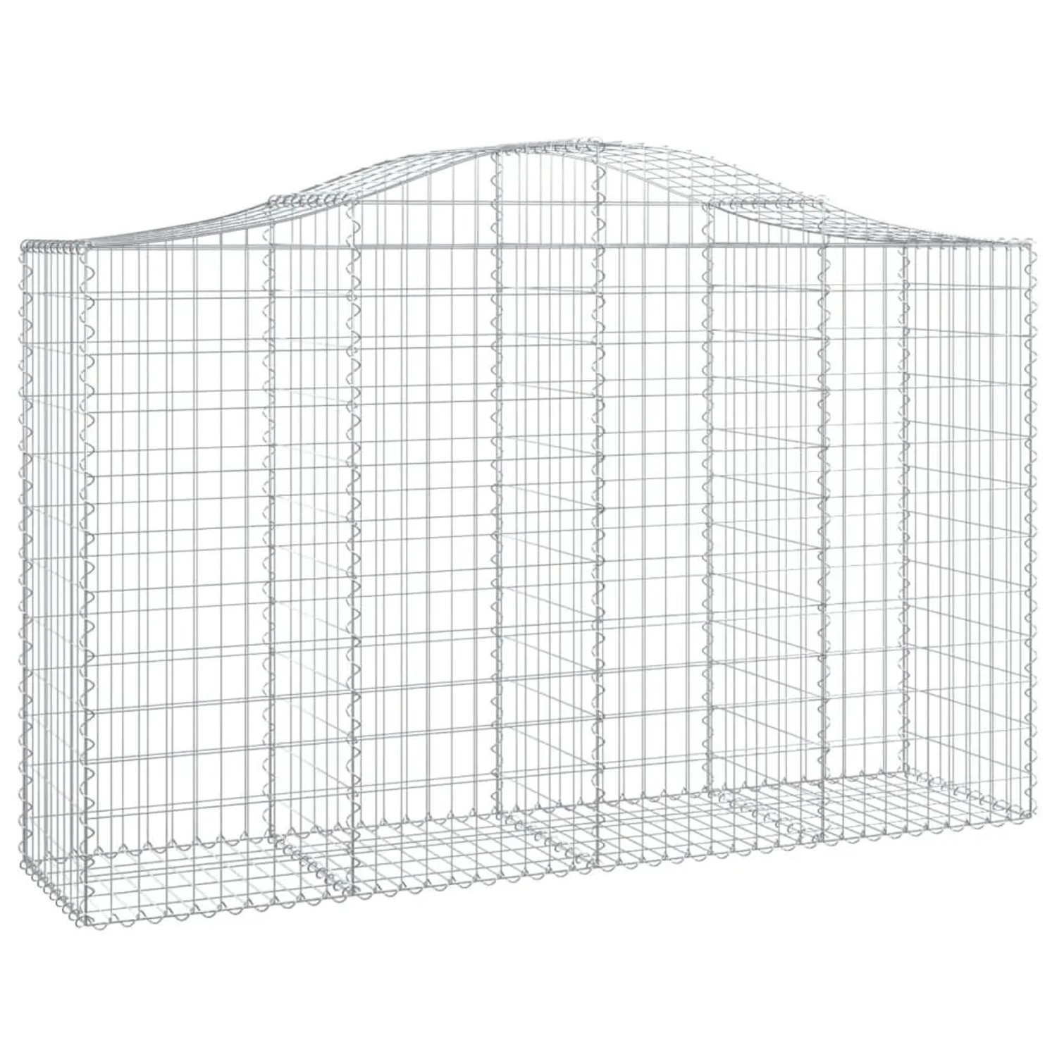 vidaXL Gabionen mit Hochbogen 15 Stk 200x50x120/140cm Verzinktes Eisen 3145674