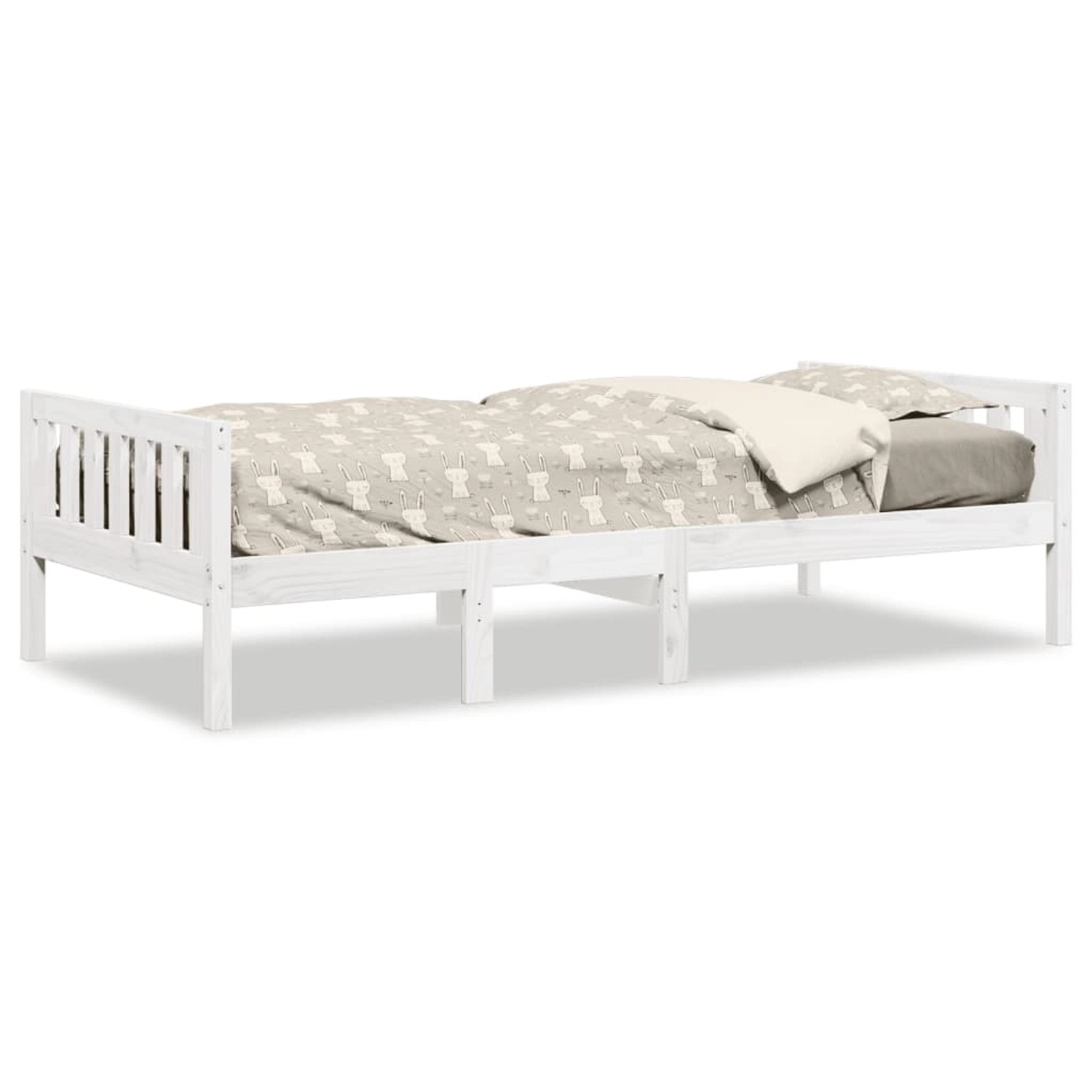 vidaXL Kinderbett ohne Matratze Weiß 90x200 cm Massivholz Kiefer 855028 günstig online kaufen