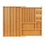 Relaxdays Besteckkasten Bambus MDF Natur Ausziehbar 32 cm x 42 cm x 5,5 cm 2,1 kg