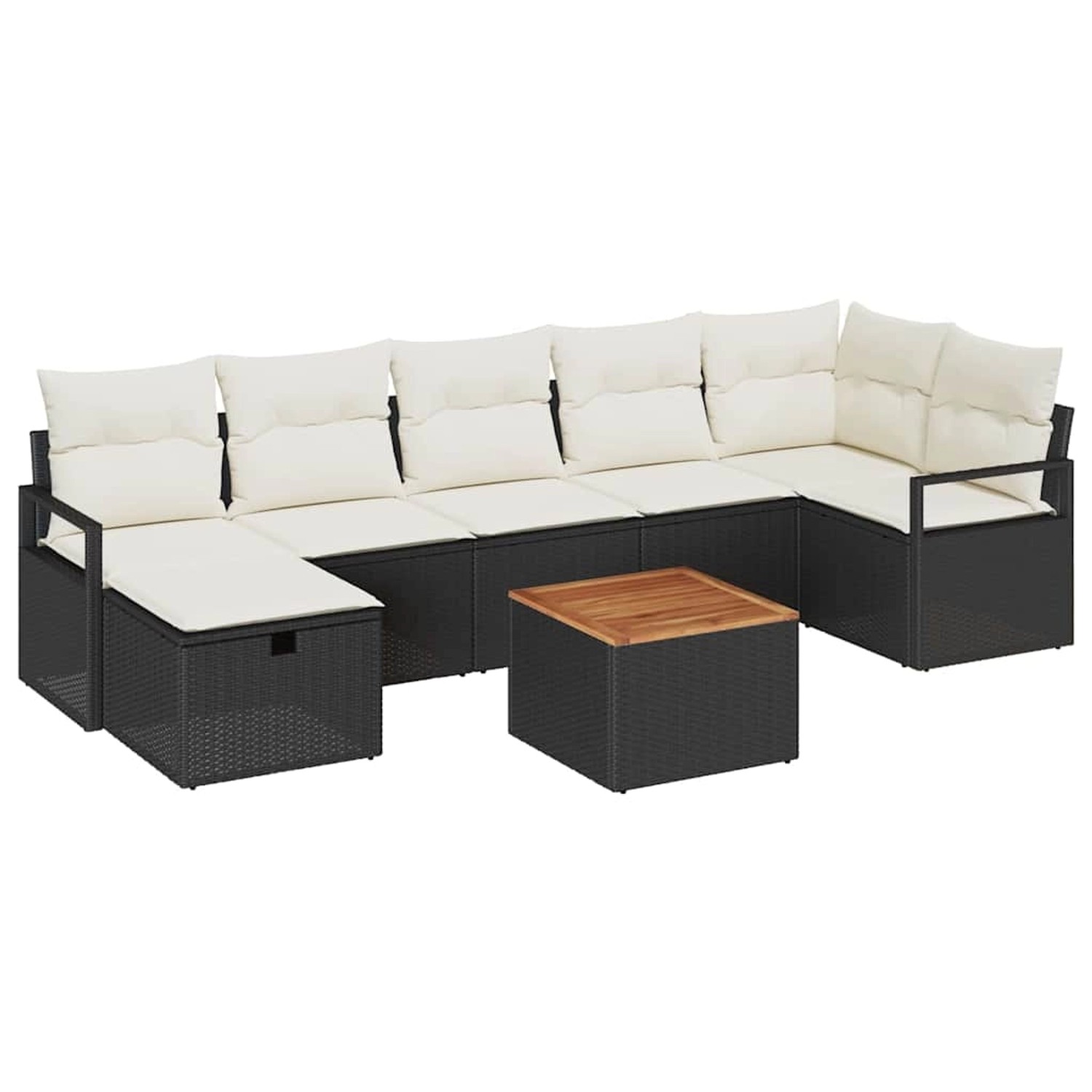 vidaXL Garten-Sofa-Set mit Kissen 8-Tlg Schwarz Poly Rattan 3360876 günstig online kaufen
