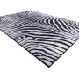 RugsX Teppich Miro VG18111, 200x290cm, schwarz mit Zebra-Muster. Waschbarer Polyester Teppich.