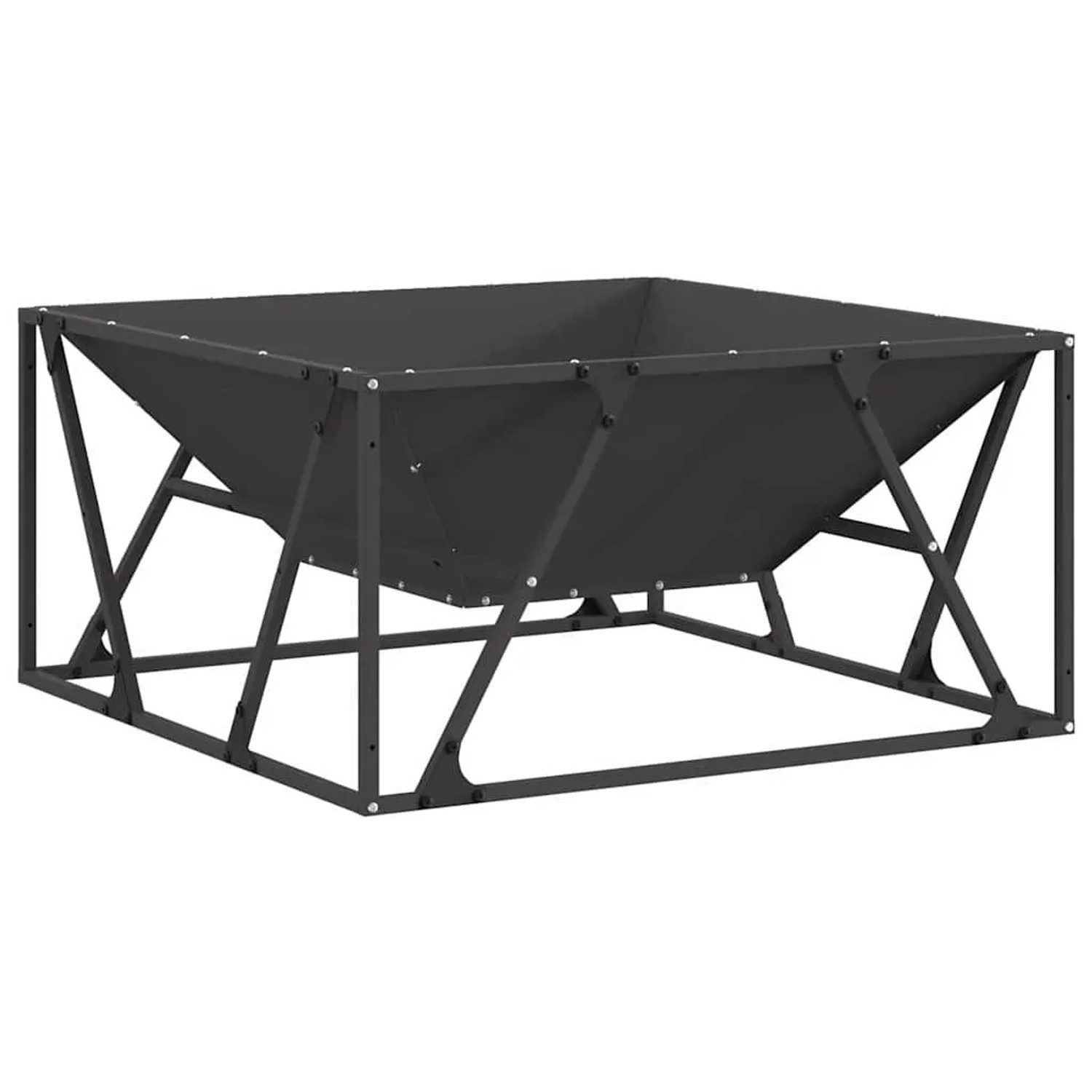 vidaXL Feuerstelle Schwarz 80 x 80 x 40 cm Stahl 858994