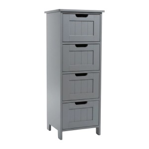 Relaxdays Badezimmerschrank MDF Grau Mit 4 Schubladen 82 cm x 30 cm x 30 cm 8,6 kg