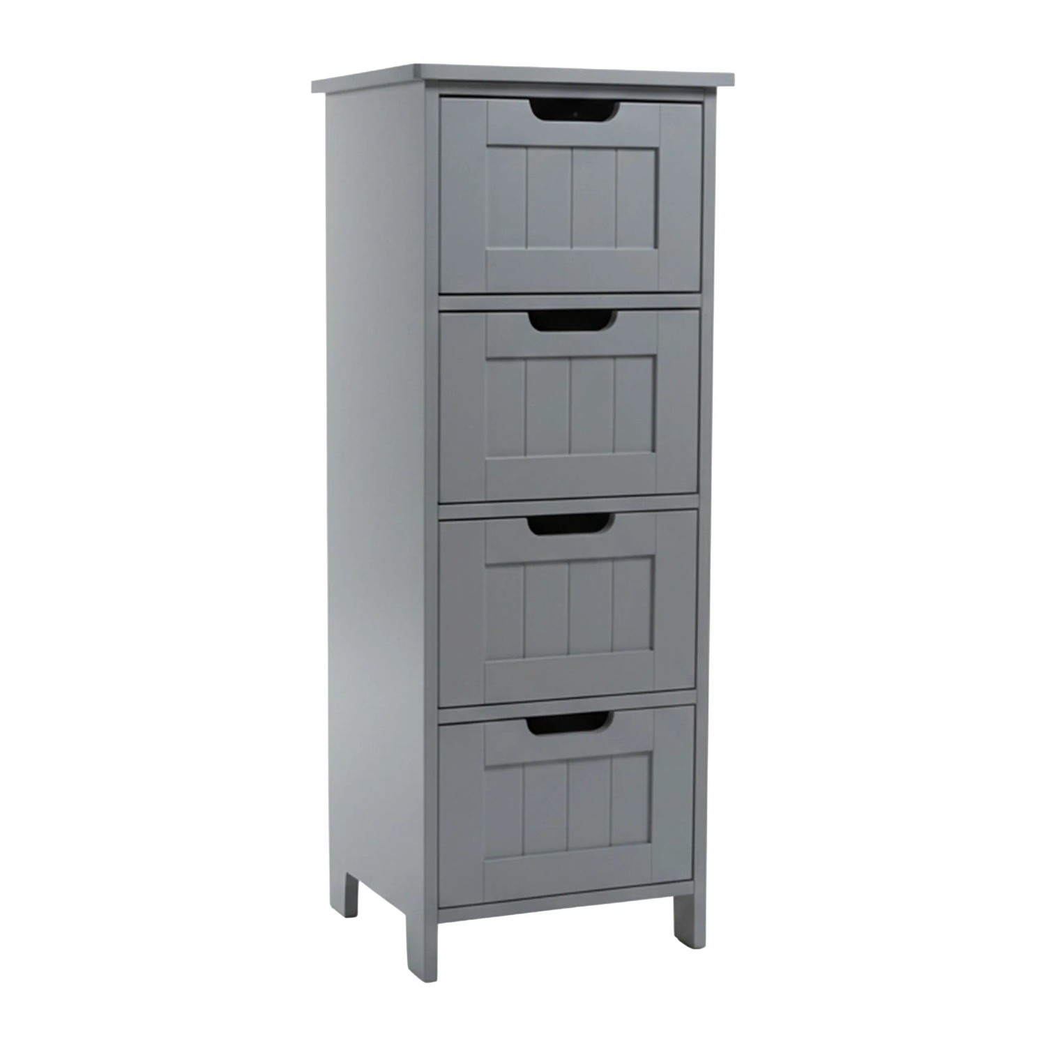 Relaxdays Badezimmerschrank MDF Grau Mit 4 Schubladen 82 cm x 30 cm x 30 cm 8,6 kg