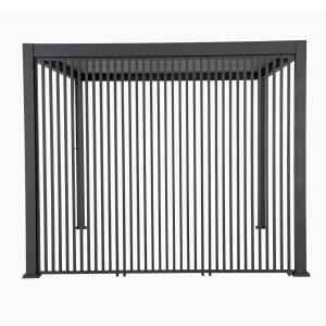 Vertical Wand 123 cm für Terrassenüberdachung: Moderne Seitenwand mit festen Lamellen.
