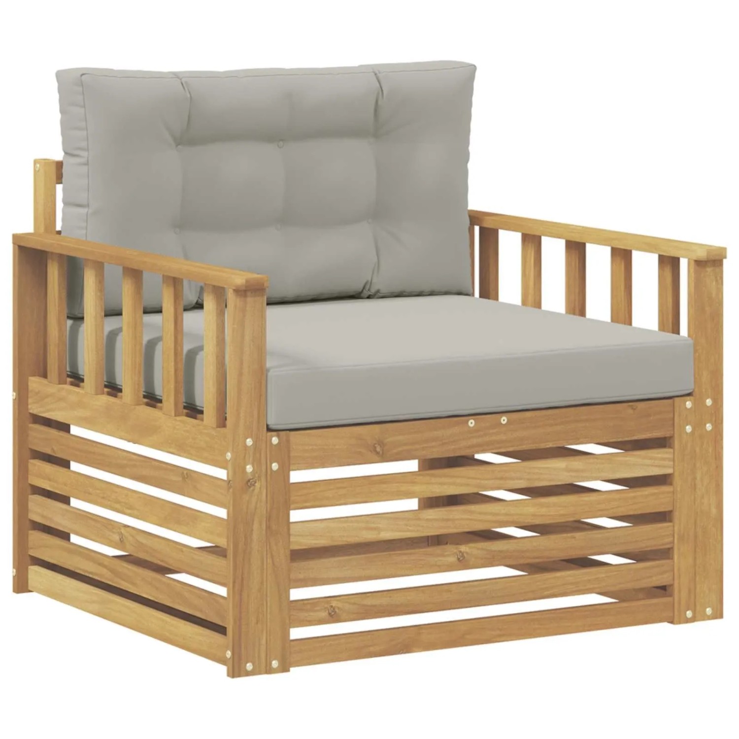 vidaXL Outdoor-Sofa Polyester Weiß und Hellgrau 3439128
