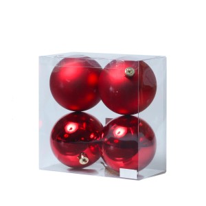 Marelida Christbaumkugeln Weihnachtskugeln Christbaumschmuck Kunststoff Rot 10cm 4St