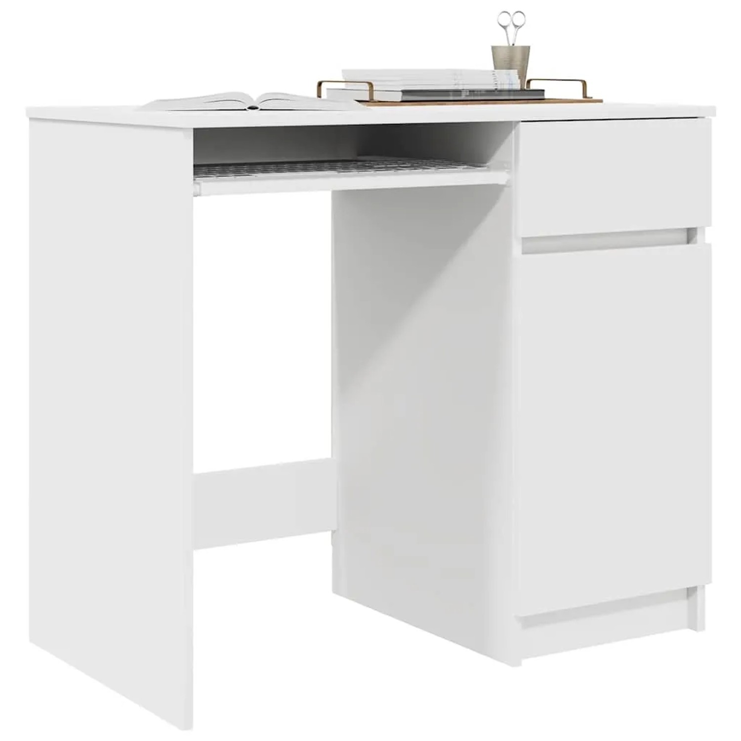 vidaXL Schreibtisch Weiß 86x49x76 cm Holzwerkstoff 861823_4