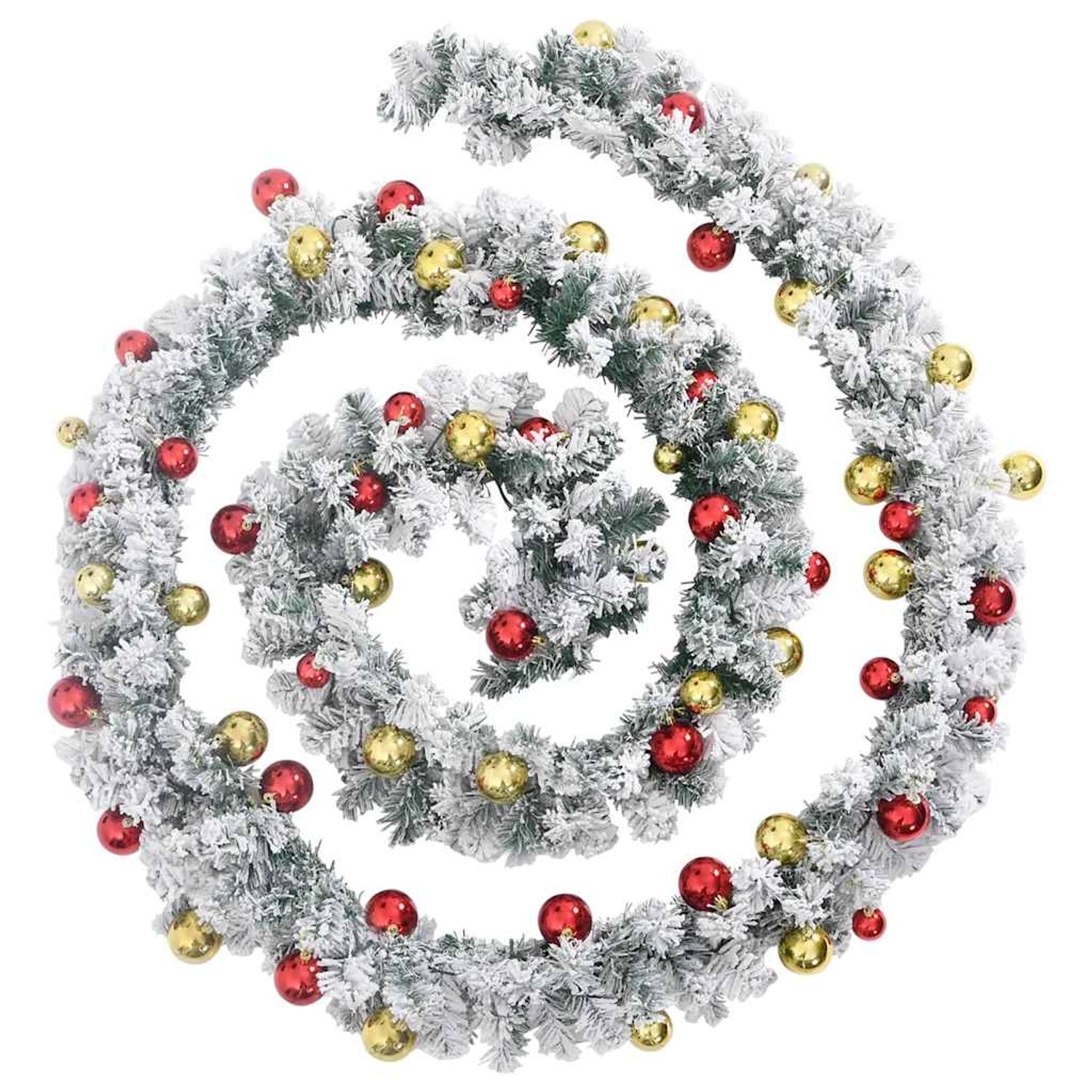 vidaXL Weihnachtsgirlande mit Kugeln und LED-Leuchten Grün 20 m PVC 4019674_3