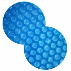 Hellblaue Evolution Solarplane Achtform, 360x625cm, 400µm, zur Pool-Erwärmung.