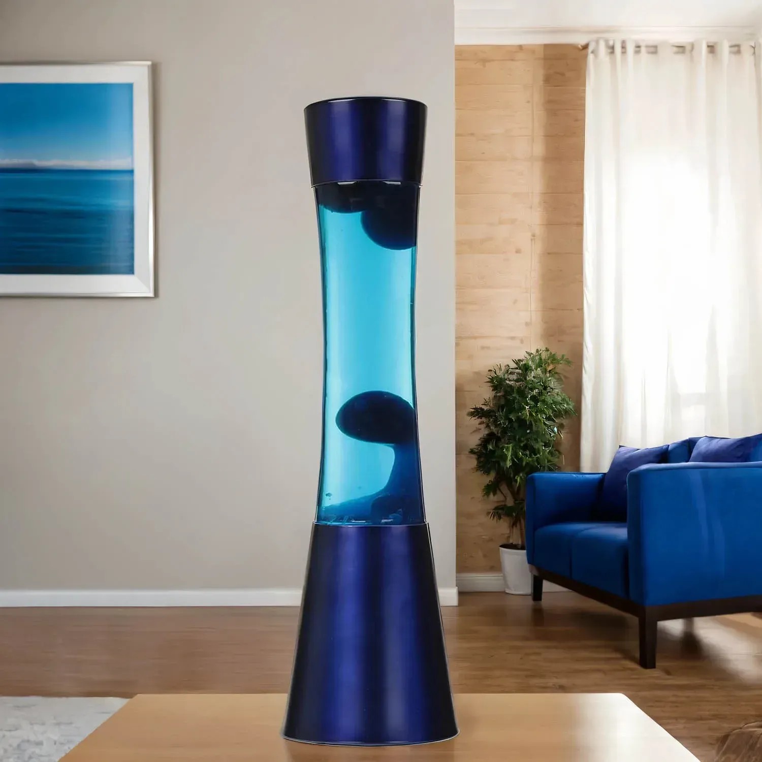 Blaue Lavalampe EASYLIGHT, 39,5 cm hoch, für stimmungsvolle Beleuchtung im Wohnraum.