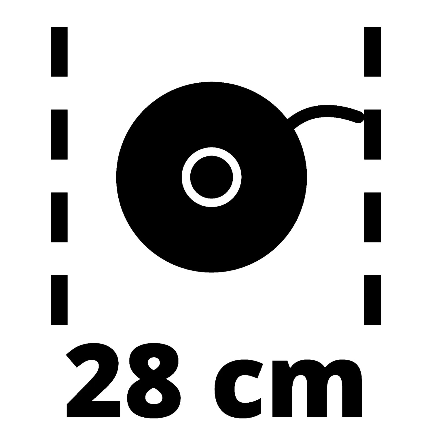 Schnittbreite 28 cm des Einhell Akku-Rasentrimmers GE-CT 18/28 Li-Solo.