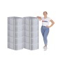 PROREGAL Spar Set: 10 graue Euroboxen mit Deckel, Schiebeschnappverschlüssen und Griffen. Ideal zur Aufbewahrung.