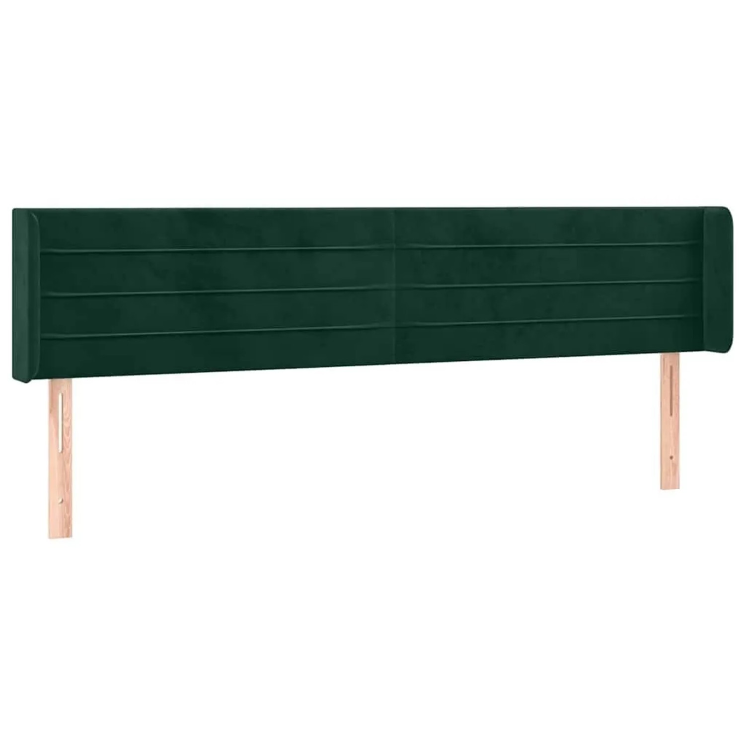 vidaXL Kopfteil mit Ohren Dunkelgrün 163x16x78/88 cm Samt 3118965