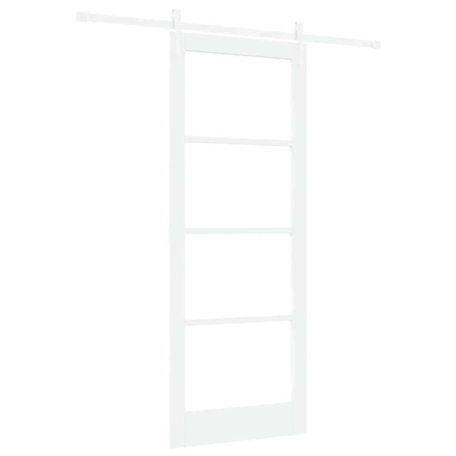 vidaXL Schiebetür Weiß 83 x 211 cm Massivholz Kiefer und Glas 3332364