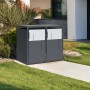Westmann Mülltonnenbox Tonus 2, anthrazitfarbene Stahlbox für zwei Mülltonnen im Garten.