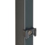 Anthrazit Vierkant-Zaunpfosten (6x4x240cm) mit Halterungen für Doppelstabmatten.