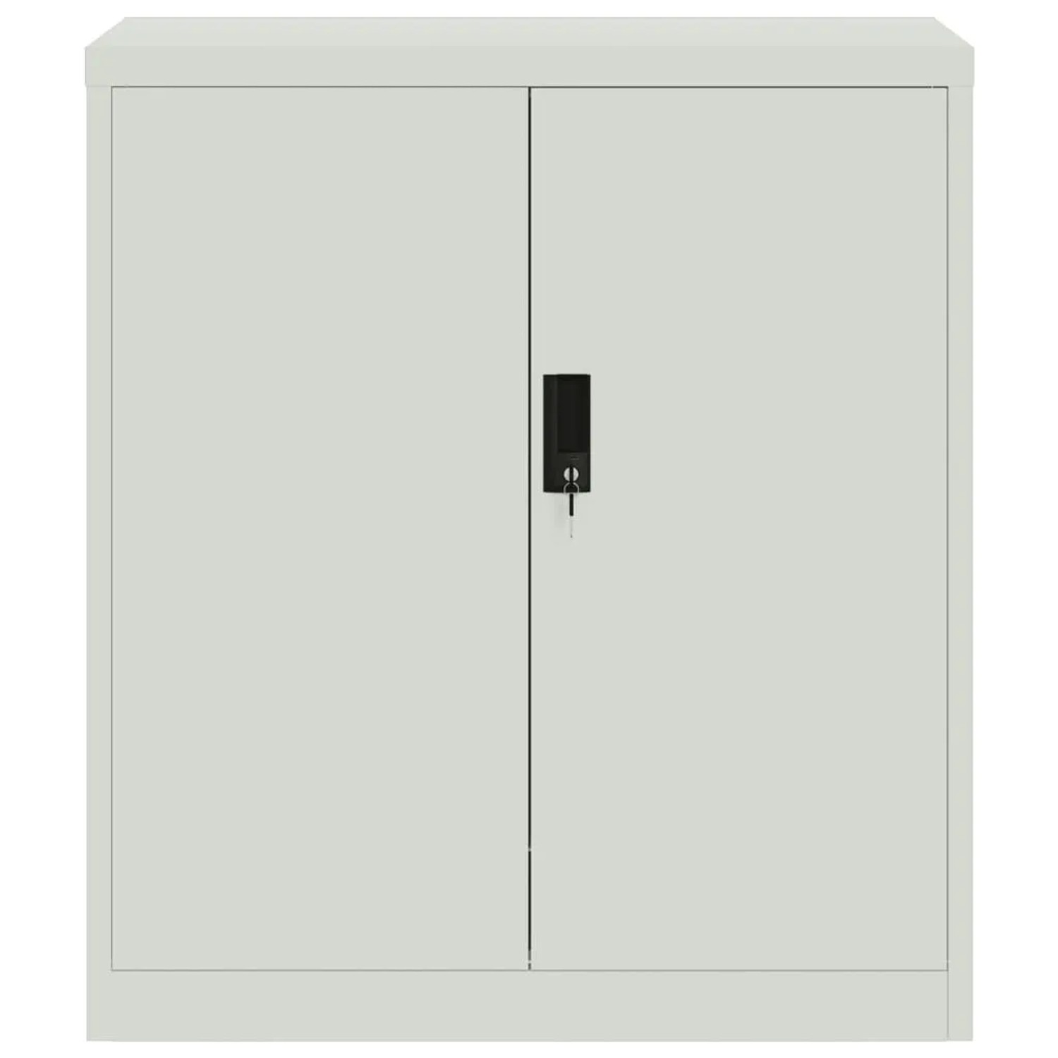Hellgrauer vidaXL Aktenschrank aus Stahl, abschließbar, 79x40x90 cm. Büroschrank für Akten.