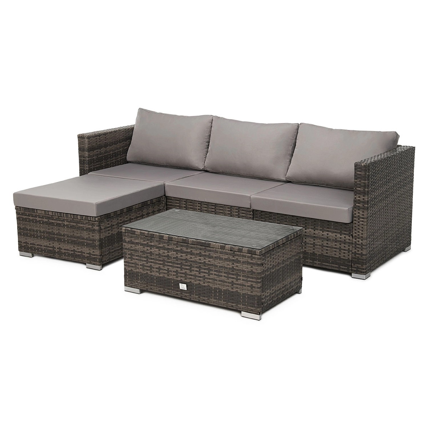 Svita Queens Polyrattan Lounge Rattan Sofa Set in Braun inkl. Abdeckhaube günstig online kaufen