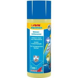 Sera Aquatan Wasseraufbereiter 250ml für Aquarienwasser, entfernt Chlor und bindet Schwermetalle.