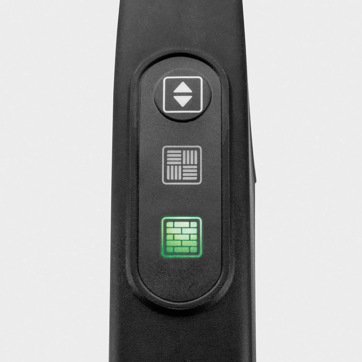 Detailaufnahme: Bedienelemente des Kärcher Dampfmopp SC 2 Upright – Dampfstufe und Bodenart-Auswahl.