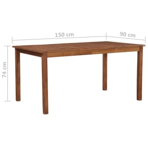 vidaXL Gartentisch, 150x90 cm, Akazie Massivholz, ideal für Garten & Terrasse.