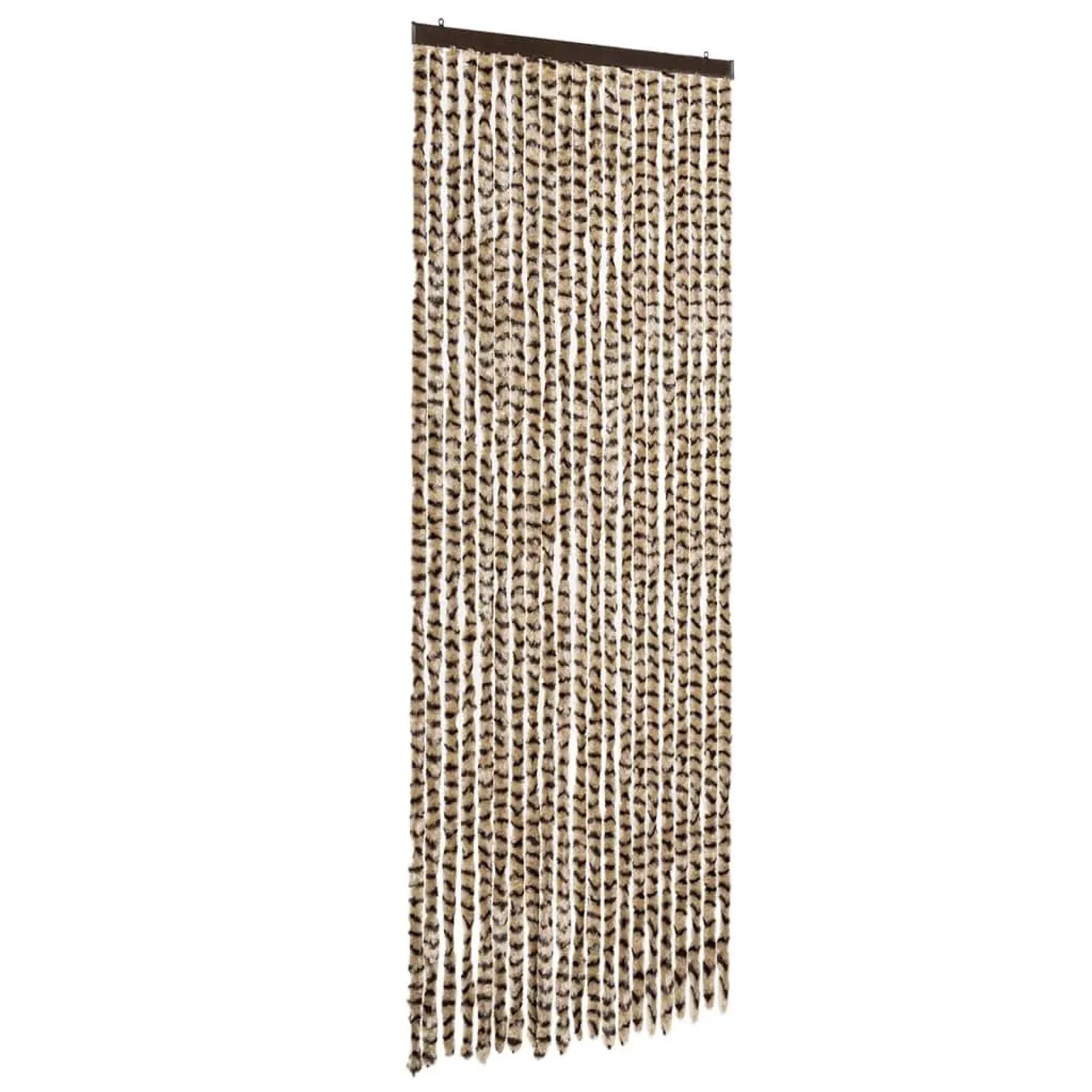 vidaXL Fliegenvorhang Beige und Braun 90x200 cm Chenille 377388