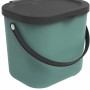 Rotho Mülleimer Albula in Mistletoe Green, 6 Liter, mit Deckel und Tragegriff.