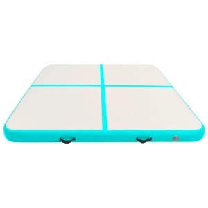 vidaXL Aufblasbare Gymnastikmatte mit Pumpe 200x200x15 cm PVC Grün 92699