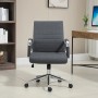 Dunkelgrauer Svita Office Comfort Bürostuhl mit niedriger Rückenlehne und Stoffbezug.