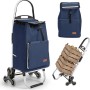 Sekey Einkaufstrolley, blau, mit Kühlfach und Treppensteiger-Funktion. Ideal für Einkäufe.