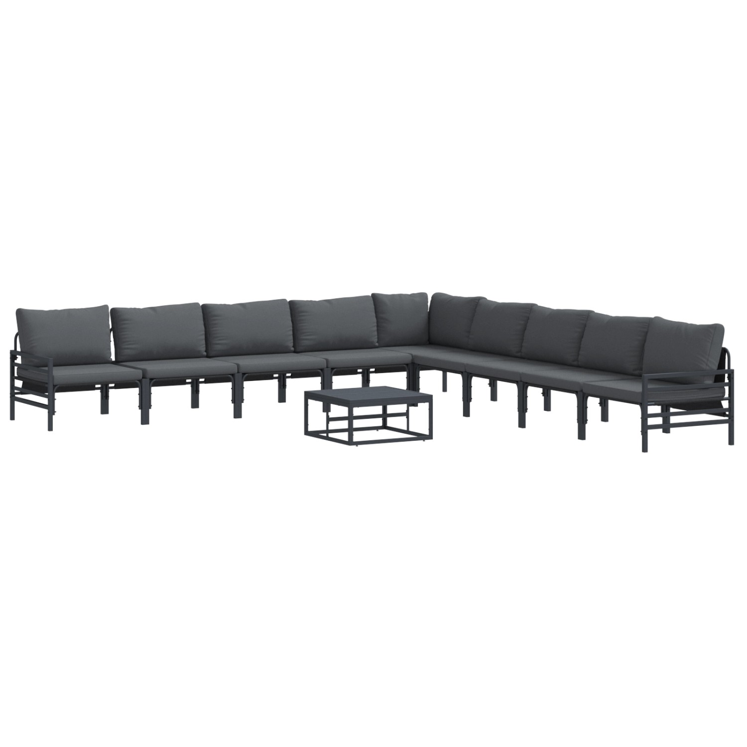 vidaXL Garten-Sofa-Set 10-Tlg Anthrazit Stahl 3378997 günstig online kaufen