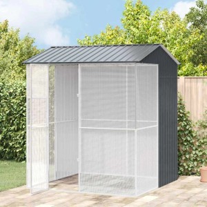vidaXL Vogelkäfig Anthrazit 215 x 210 x 247 cm Verzinkter Stahl 3325174