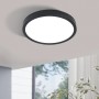 Moderne, runde LED Deckenleuchte Fueva 5 von Eglo in Schwarz-Weiß mit neutralweißem Licht.