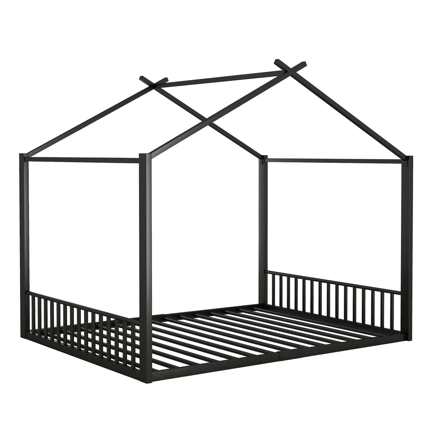 okwish Eisenrahmenbett 140×200 Kinderbett Hausleiste ohne Matratze