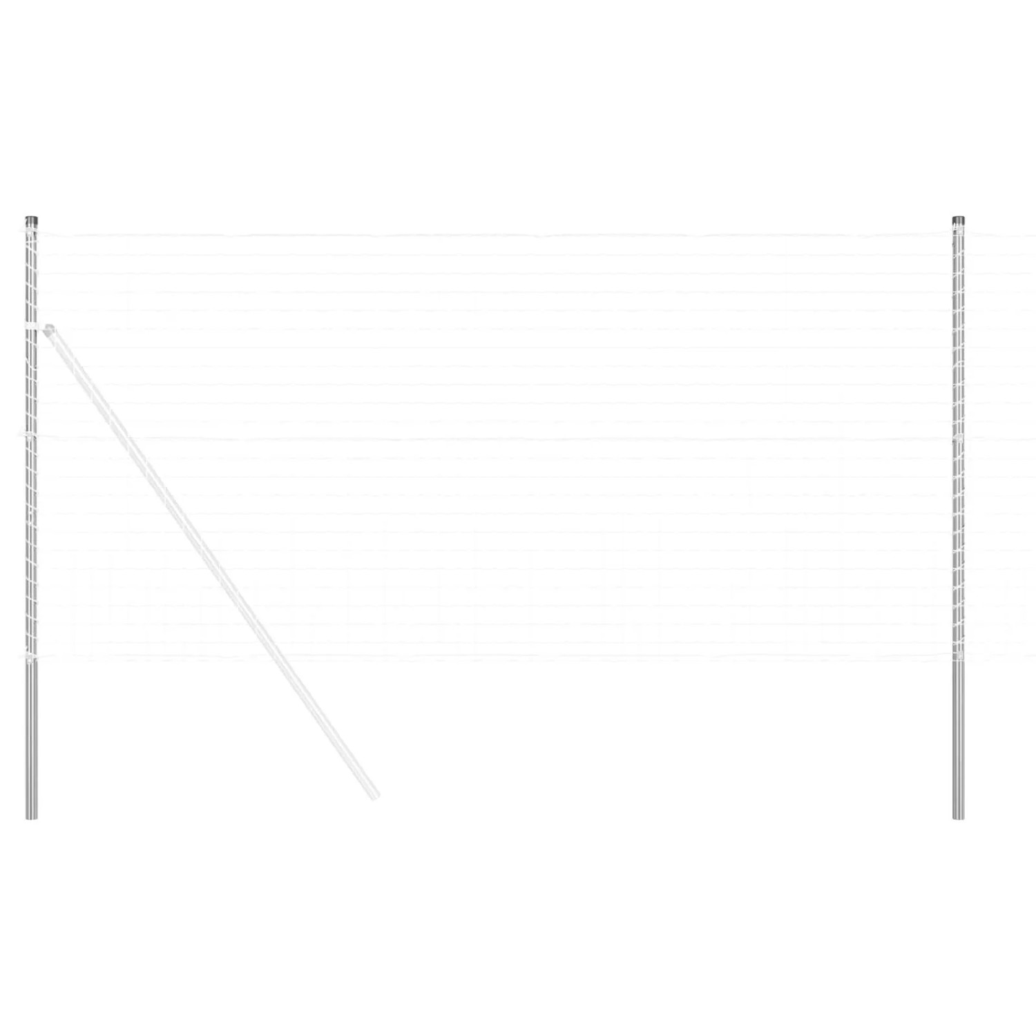 vidaXL Zaunpfosten 2 Stk Silber Pulverbeschichteter Stahl 42012791 günstig online kaufen