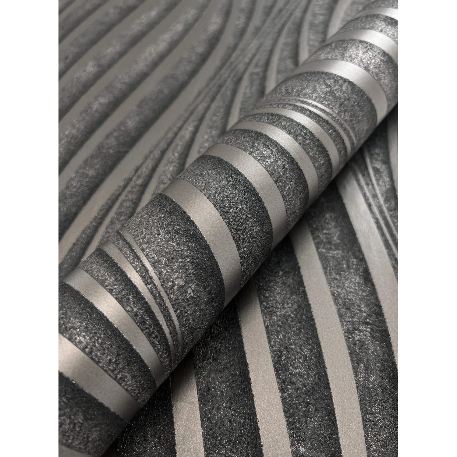 Newroom Vliestapete Armani Anthrazit Wellen Modern FSC® günstig online kaufen